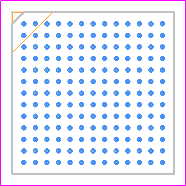 EP4CGX30BF14C7N - Intel PCB footprint - BGA - BGA - 169-Pin Ultra FineLine Ball-Grid Array (UBGA)_2