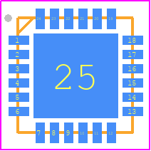 HMC542BLP4E - Analog Devices PCB footprint - Quad Flat No-Lead - Quad Flat No-Lead - H542B XXXX