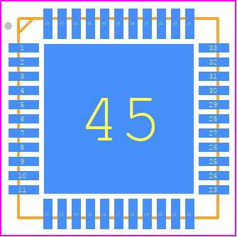HV5523K7-G - Microchip PCB footprint - Quad Flat No-Lead - Quad Flat No-Lead - QFN44-1