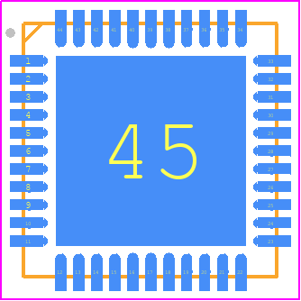 HV5623K7-G - Microchip PCB footprint - Quad Flat No-Lead - Quad Flat No-Lead - HV5623K7-G