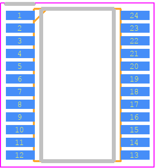 NLV74HC4067ADTR2G - onsemi PCB footprint - Small Outline Packages - Small Outline Packages - TSSOP24 7.8x4.4, 0.65P