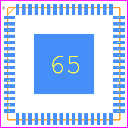 ATSAME51J20A-MUT - Microchip PCB footprint - Quad Flat No-Lead - Quad Flat No-Lead - ATSAME51J20A-MUT