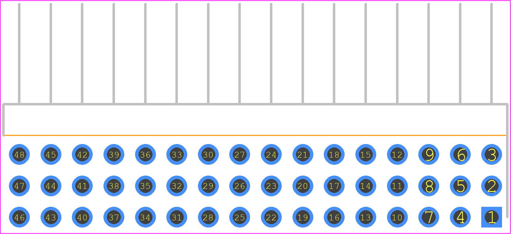 TSW-216-16-G-T-RA - SAMTEC PCB footprint - Header, Unshrouded - Right Angle PTH Pin - Header, Unshrouded - Right Angle PTH Pin - TSW-216-16-G-T-RA-
