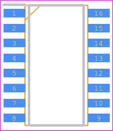 SN74LV4046ANS - Texas Instruments PCB footprint - Small Outline Packages - Small Outline Packages - NS (R-PDSO-G**)