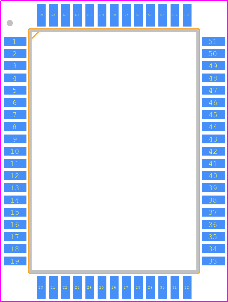 IR2238QPBF - Infineon PCB footprint - Quad Flat Packages - Quad Flat Packages - MQFP-64