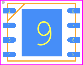 IS25LQ040B-JKLE - Integrated Silicon Solution Inc. PCB footprint - Small Outline No-lead - Small Outline No-lead - 8-contact WSON 6x5mm