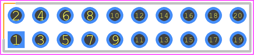 TMM-110-03-G-D - SAMTEC PCB footprint - Header, Vertical - Header, Vertical - TMM-110-03-G-D