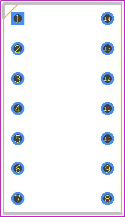 ICA-314-SGG - SAMTEC PCB footprint - Dual-In-Line Sockets - Dual-In-Line Sockets - ICA-314-SGG