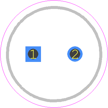 EEUFR1H121LB - Panasonic PCB footprint - Capacitor, Polarized Radial Diameter - Capacitor, Polarized Radial Diameter - 8*15