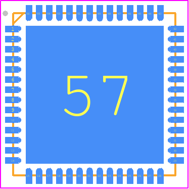 ADRF6821ACPZ - Analog Devices PCB footprint - Quad Flat No-Lead - Quad Flat No-Lead - .56-Lead Lead Frame Chip Scale Package [LFCSP] 8 mm × 8 mm Body and 0.75 mm Package Height