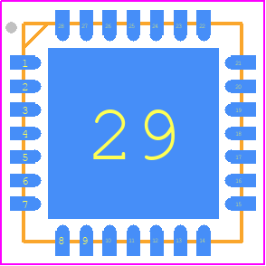 PIC32MX274F256B-I/MM - Microchip PCB footprint - Quad Flat No-Lead - Quad Flat No-Lead - ****28-Lead Plastic Quad Flat, No Lead Package (MM) – 6x6x0.9 mm Body [QFN-S] with 0.40 mm Contact Lengt