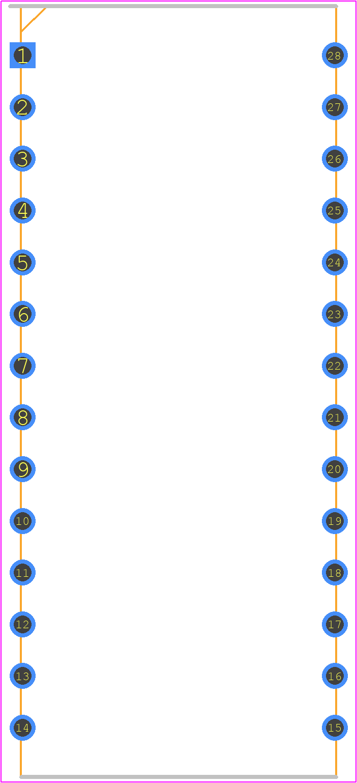 AT28C256-15DM/883-815 - Microchip PCB footprint - Ceramic Dual-In-Line Packages - Ceramic Dual-In-Line Packages - 28D6