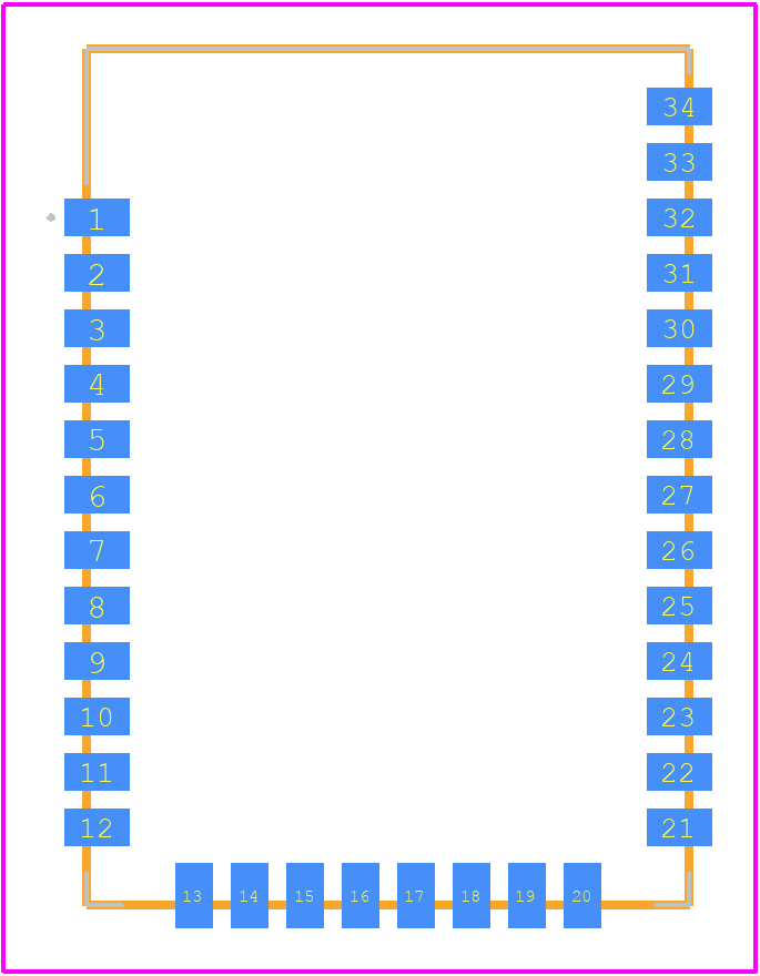 XB3-24Z8CM - Digi International PCB footprint - Other - Other - XBEE3 MICRO