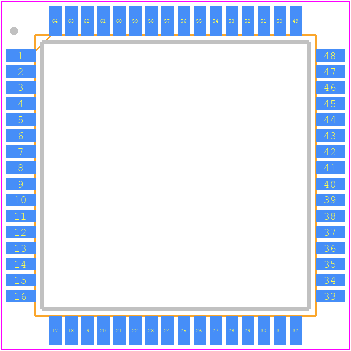 TAS5611PHD - Texas Instruments PCB footprint - Quad Flat Packages - Quad Flat Packages - 64-Pin HTQFP