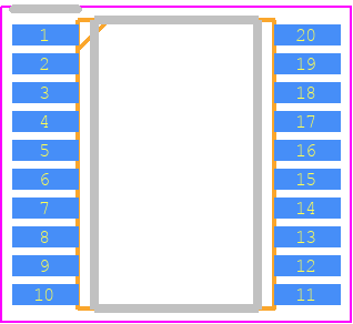 STM8AF6223PCAX - STMicroelectronics PCB footprint - Small Outline Packages - Small Outline Packages - TSSOP20 – 20-lead thin shrink small outline, 6.5 x 4.4 mm, 0.65 mm pitch