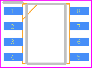 NJM072CAG-TE2 - Nisshinbo PCB footprint - Small Outline Packages - Small Outline Packages - SOP8