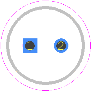 EEUFM1E101B - Panasonic PCB footprint - Capacitor, Polarized Radial Diameter - Capacitor, Polarized Radial Diameter - 6.3 x 11.2.