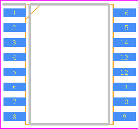DGD2113S16-13 - Lattice Semiconductor PCB footprint - Small Outline Packages - Small Outline Packages - SO-16(TYPE-TH)