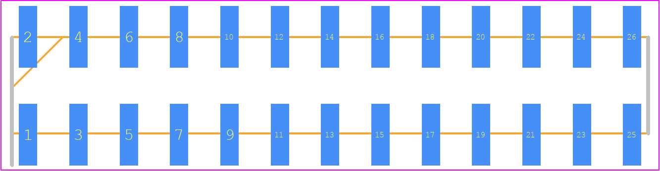 6-146131-2 - TE Connectivity PCB footprint - Header, Unshrouded - Straight SMD Pin - Header, Unshrouded - Straight SMD Pin - 6-146131-2