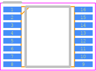 V62/03655-01XE - Texas Instruments PCB footprint - Small Outline Packages - Small Outline Packages - PW (R-PDSO-G16)