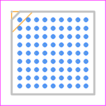 STDP2600-AB - STMicroelectronics PCB footprint - BGA - BGA - 81 BGA (8 x 8 mm / ball pitch 0.8 mm)