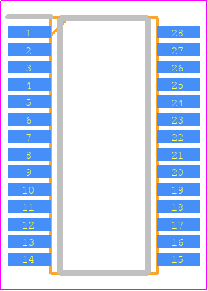 QS32390QG8 - Renesas Electronics PCB footprint - Small Outline Packages - Small Outline Packages - PCG28_1
