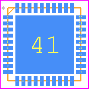 1894KI-40LF - Renesas Electronics PCB footprint - Quad Flat No-Lead - Quad Flat No-Lead - 40-pin 6mm x 6mm QFN-ren1