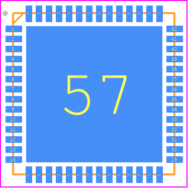 8T49N012NLGI - Renesas Electronics PCB footprint - Quad Flat No-Lead - Quad Flat No-Lead - NLG56P2