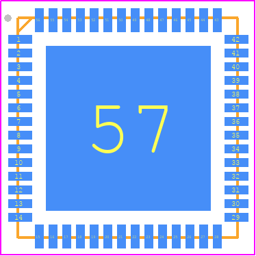 8T49N4811NLGI - Renesas Electronics PCB footprint - Quad Flat No-Lead - Quad Flat No-Lead - NLG56P4-1