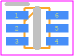 MAX13013EXT+T - Analog Devices PCB footprint - SOT23 (6-Pin) - SOT23 (6-Pin) - X6SN+1