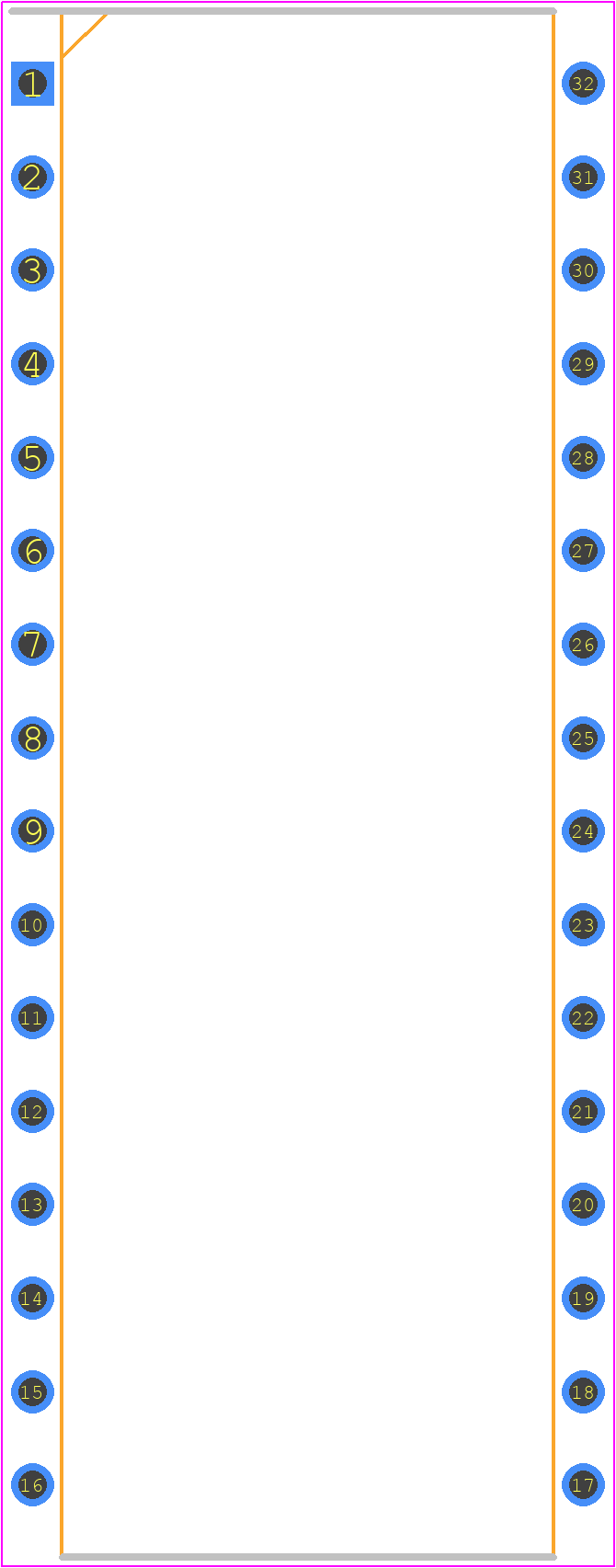 M27C801-100F6 - STMicroelectronics PCB footprint - Dual-In-Line Packages - Dual-In-Line Packages - M27C801-100F6