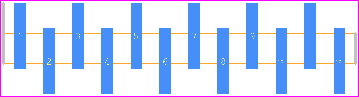 M20-8771246 - Harwin PCB footprint - Header, Unshrouded - Single Row Staggered SMD Pin - Header, Unshrouded - Single Row Staggered SMD Pin - M20-8771246