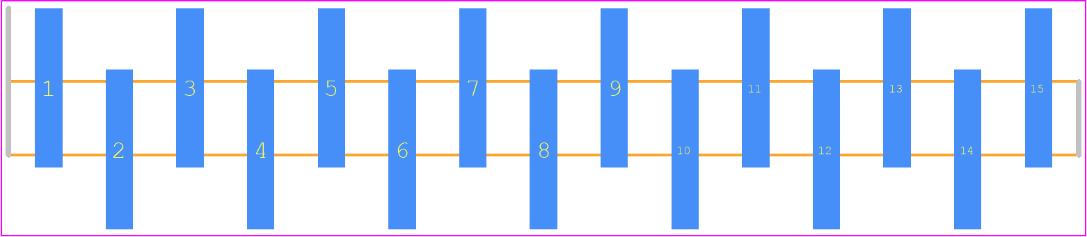 M20-8771546 - Harwin PCB footprint - Header, Unshrouded - Single Row Staggered SMD Pin - Header, Unshrouded - Single Row Staggered SMD Pin - M20-8771546