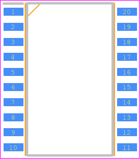 ATTINY416-SNR - Microchip PCB footprint - Small Outline Packages - Small Outline Packages - 20-Lead Plastic Small. Outline (SO) - Wide, 7.50 mm Body [SOIC]