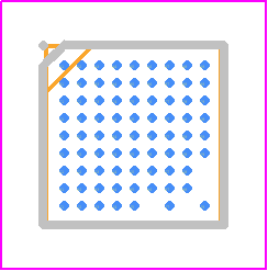 STA8088CEXGA - STMicroelectronics PCB footprint - BGA - BGA - WL_CSP77 4 x 4 x 0.6 mm package dimension
