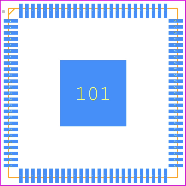 ST7590T - STMicroelectronics PCB footprint - Quad Flat No-Lead - Quad Flat No-Lead - TQFP 100