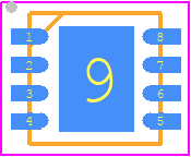 MIC5356-MGYML-TR - Microchip PCB footprint - Small Outline No-lead - Small Outline No-lead - 8-Pin ePad 3mm x 3mm MLF (ML)