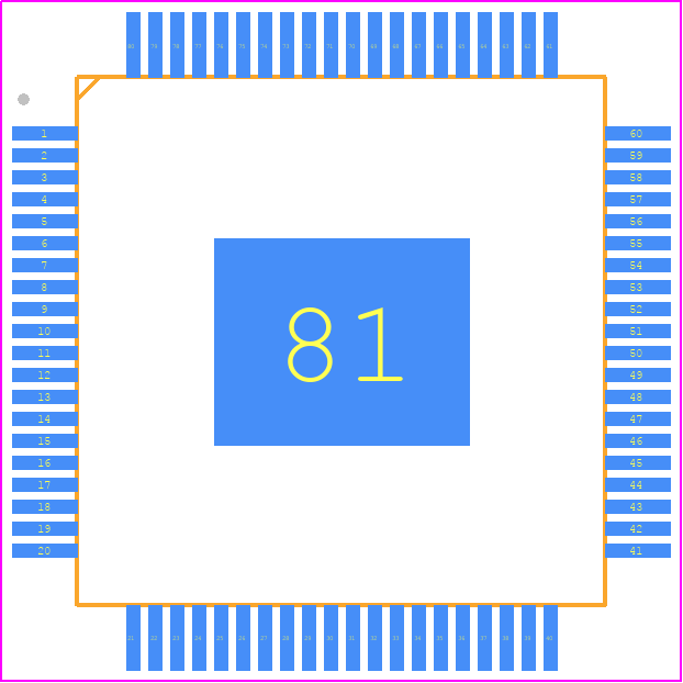 TUSB8040PFP - Texas Instruments PCB footprint - Quad Flat Packages - Quad Flat Packages - PFP (S-PQFP-G80)+