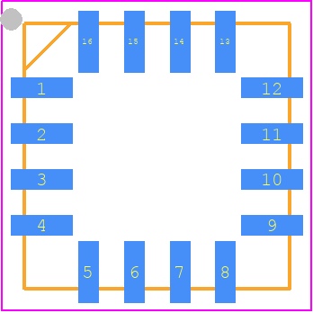 HMC1053 - Honeywell PCB footprint - Quad Flat No-Lead - Quad Flat No-Lead - HMC1053