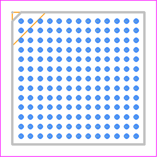 10M16SCU169A7P - Intel PCB footprint - BGA - BGA - 169-Pin Ultra FineLine Ball-Grid Array (UBGA)