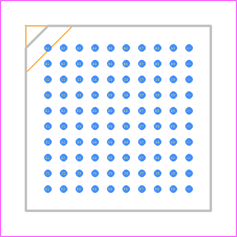 ADIS16505-3BMLZ - Analog Devices PCB footprint - BGA - BGA - 100-Ball Ball Grid Array Module [BGA] (ML-100-1)