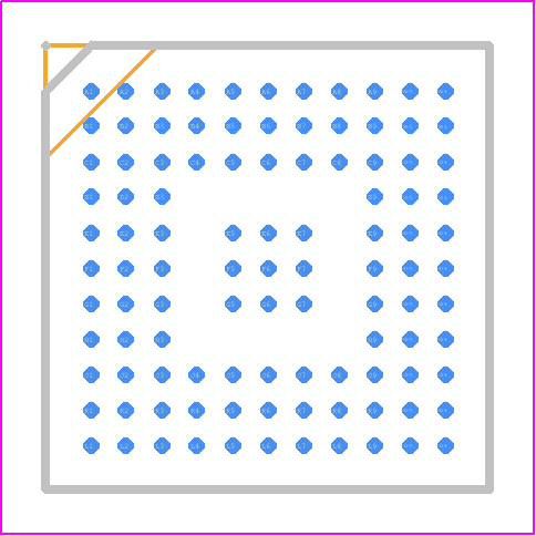 THCV217 - THine PCB footprint - BGA - BGA - TFBGA 10x10 105L