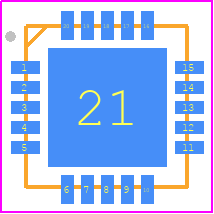 MAX17634CATP+ - Analog Devices PCB footprint - Quad Flat No-Lead - Quad Flat No-Lead - T2044 +4C