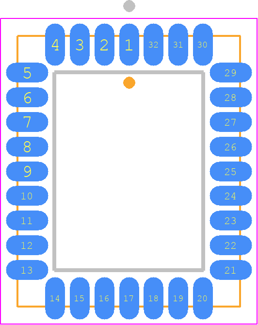 AT49F512-70JC - Microchip PCB footprint - Plastic Leaded Chip Carrier - Plastic Leaded Chip Carrier - 32J