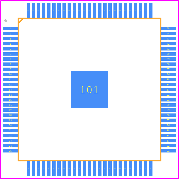 LPC5528JBD100K - NXP PCB footprint - Quad Flat Packages - Quad Flat Packages - SOT1570-3