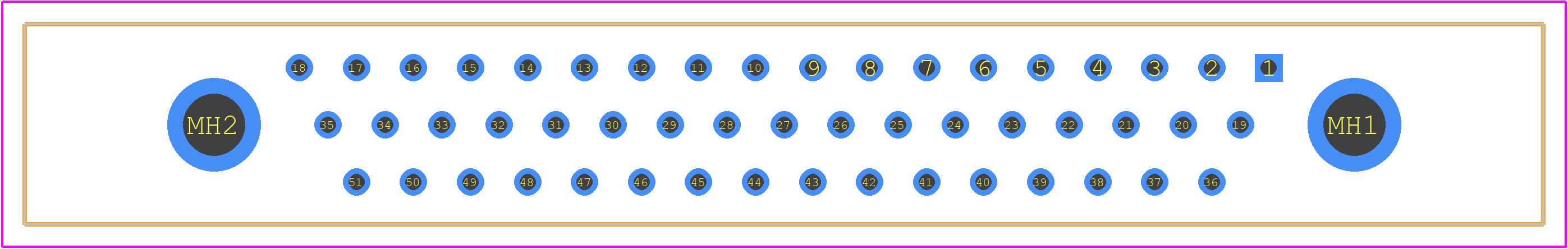 MDM-51SBSP-12 - ITT CANNON PCB footprint - Other - Other - MDM-51SBSP-12-1