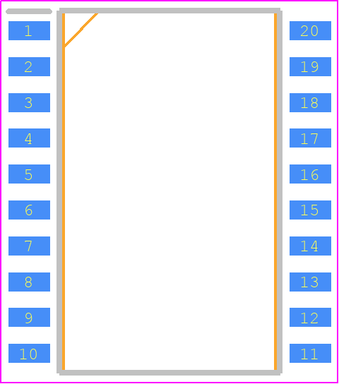 74FCT245ATSOG8 - Renesas Electronics PCB footprint - Small Outline Packages - Small Outline Packages - PSG20-