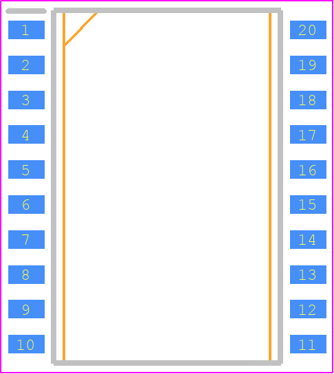 49FCT3805ASOG - Renesas Electronics PCB footprint - Small Outline Packages - Small Outline Packages - PSG20 (300 Mil SOP)