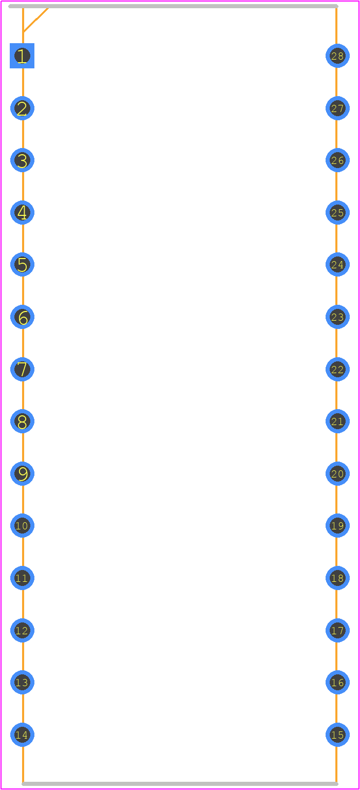 7204L30DB - Renesas Electronics PCB footprint - Ceramic Dual-In-Line Packages - Ceramic Dual-In-Line Packages - CD28-_--