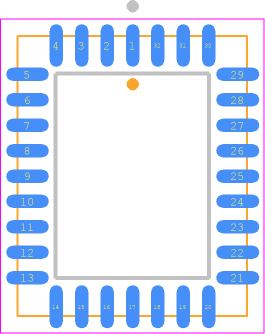 7208L20JG8 - Renesas Electronics PCB footprint - Plastic Leaded Chip Carrier - Plastic Leaded Chip Carrier - PLG32-ren1